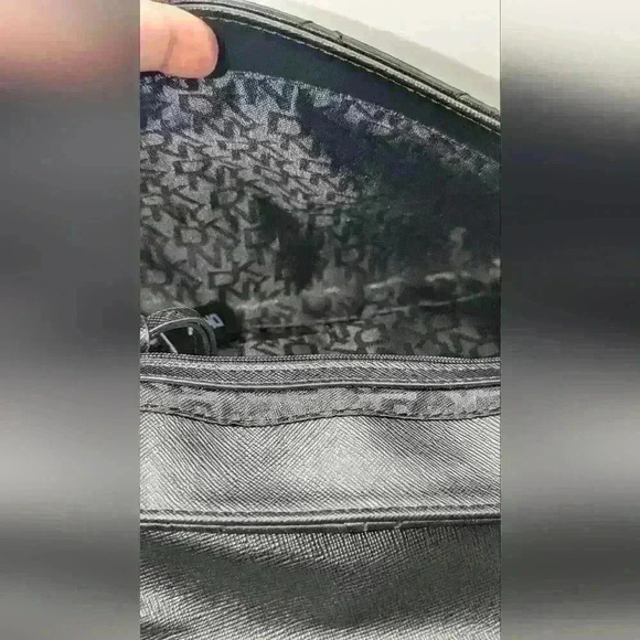 DKNY Black Quilted Leather Flap Shoulder Bag - Picture 5 of 7